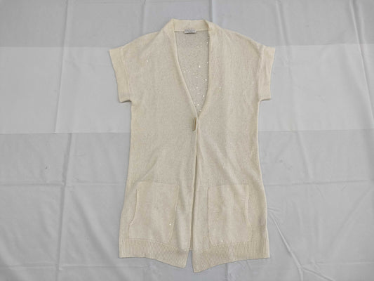 Brunello Cucinelli Long Sequin Cardigan, Size S