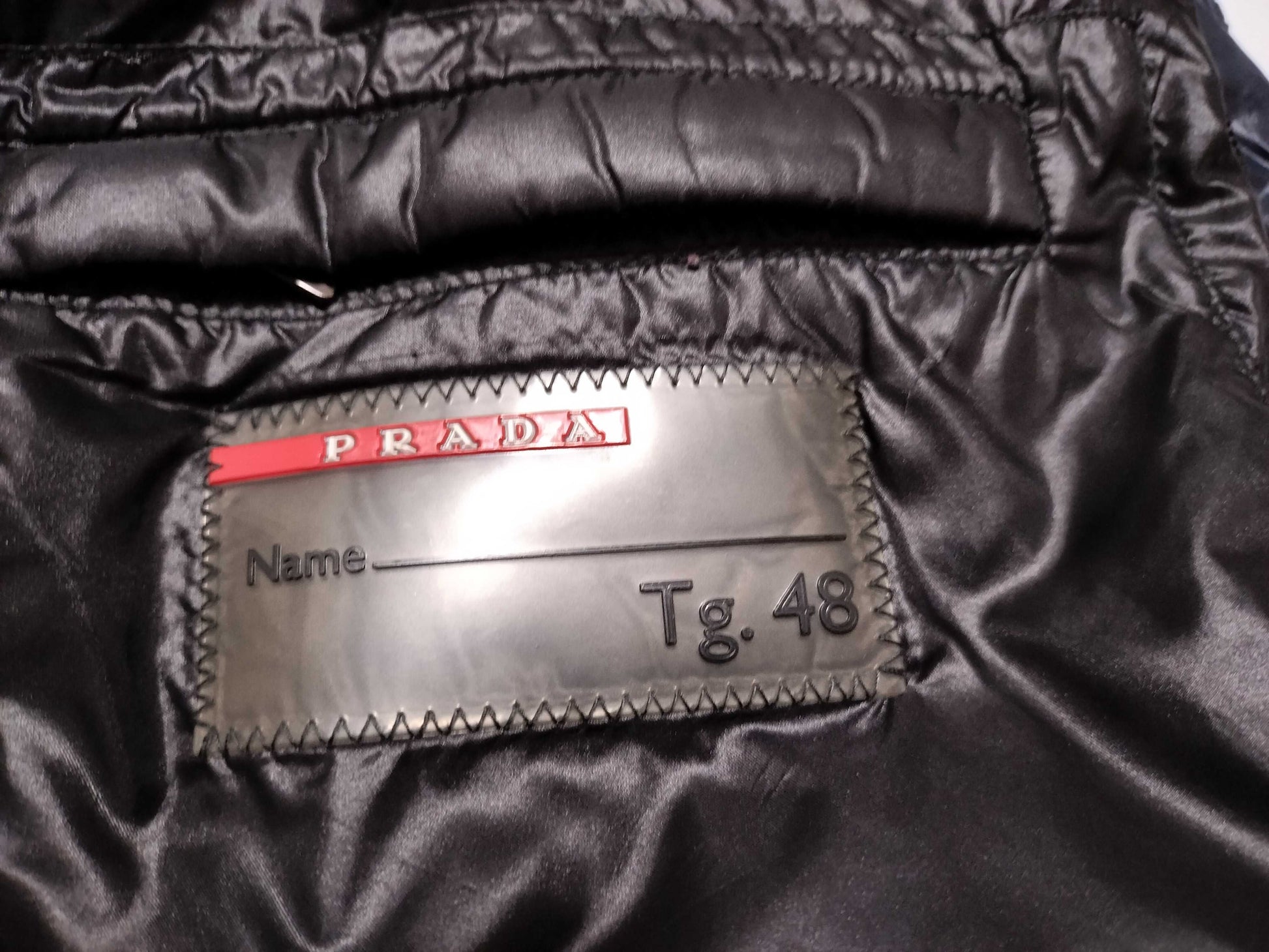 PRADA Prada Down Vest with Triangle Logo Plate, Size 48