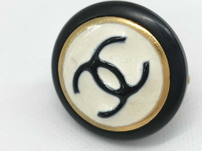 CHANEL Coco Mark Black and White 96A Earrings