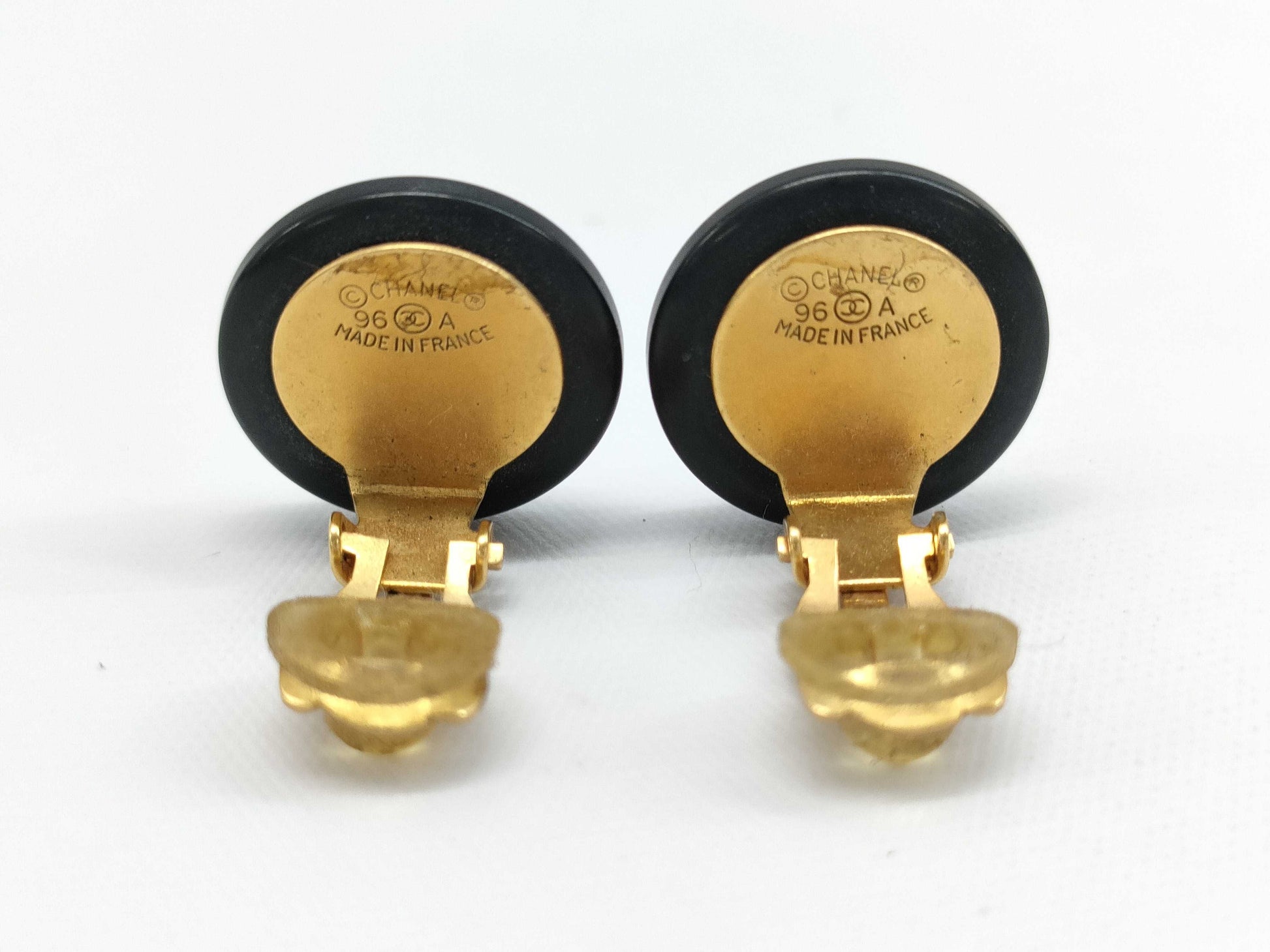 CHANEL Coco Mark Black and White 96A Earrings