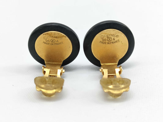 CHANEL Coco Mark Black and White 96A Earrings
