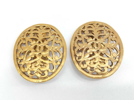 CHANEL Coco Mark Oval 26 Earrings