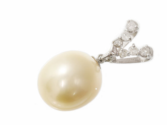 Pearl diameter: approx. 13.6*15.2mm, PT900, D0.25ct, 5.9g, pendant top 