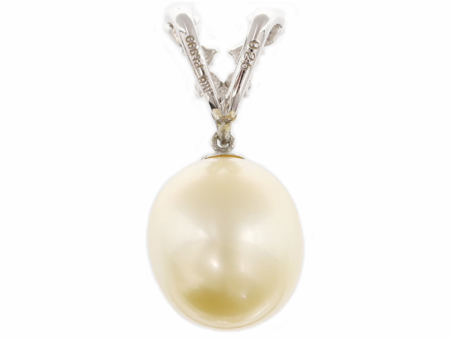 Pearl diameter: approx. 13.6*15.2mm, PT900, D0.25ct, 5.9g, pendant top 