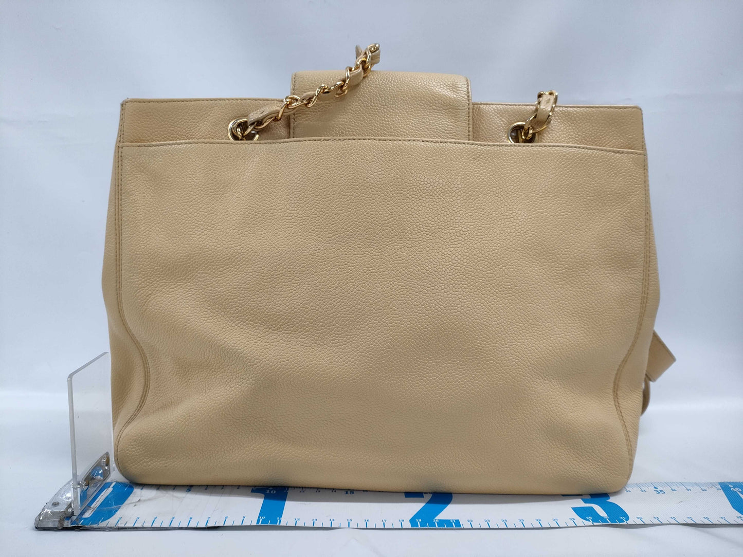 CHANEL Caviar Skin Supermodel Chain Turnlock Tote Bag