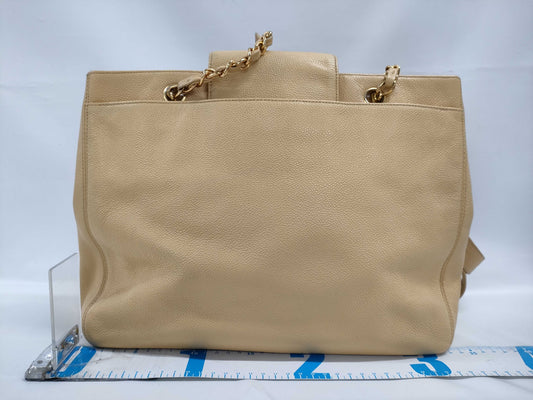 CHANEL Caviar Skin Supermodel Chain Turnlock Tote Bag