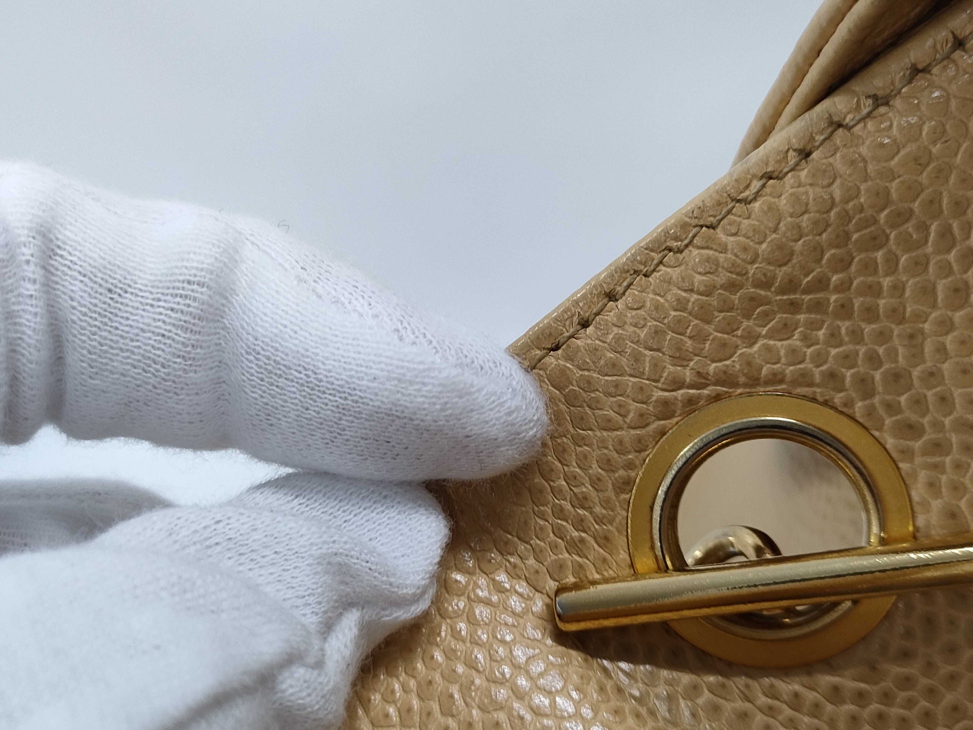 CHANEL Caviar Skin Supermodel Chain Turnlock Tote Bag