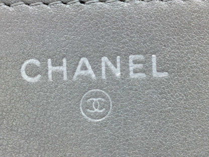 CHANEL Lambskin Typography Matelasse Chain Wallet Shoulder Bag with Seal, No. 23