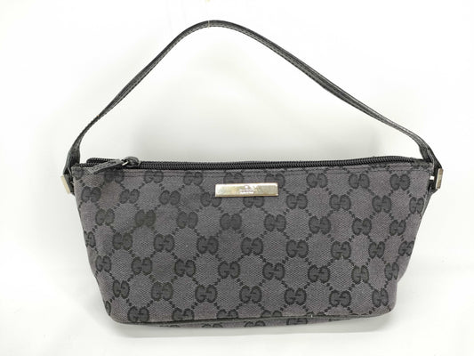 GUCCI GG Canvas Handbag with Accessory Pouch and Leather GG Pattern