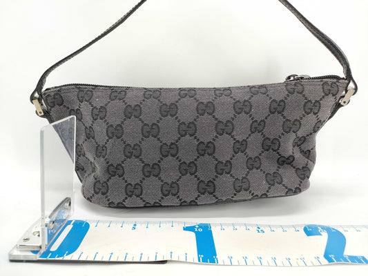 GUCCI GG Canvas Handbag with Accessory Pouch and Leather GG Pattern