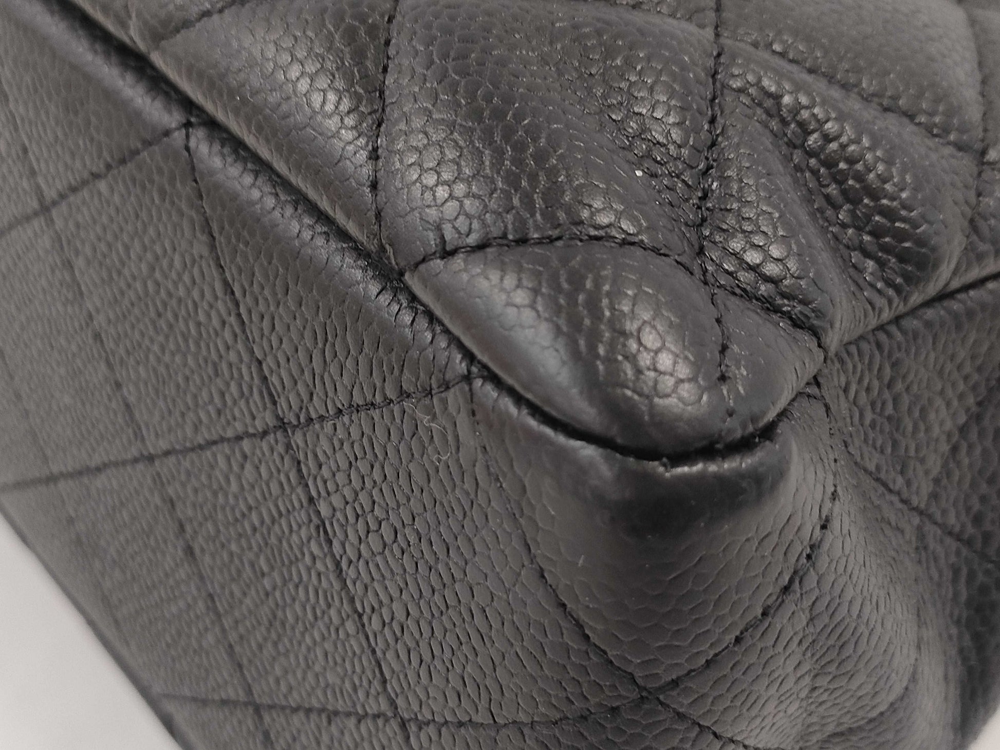 CHANEL Caviar Skin Matelasse Jumbo Shoulder Bag