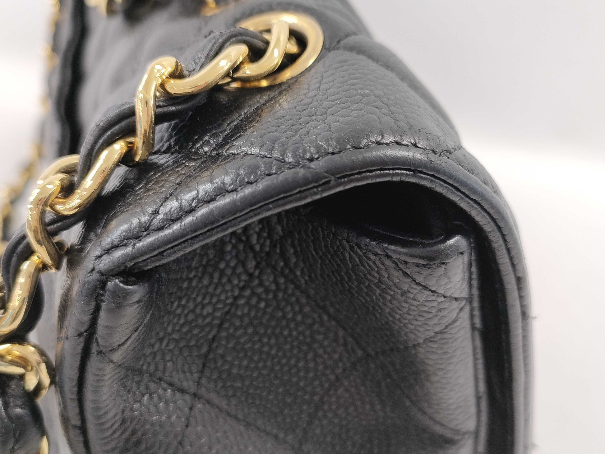 CHANEL Caviar Skin Matelasse Jumbo Shoulder Bag