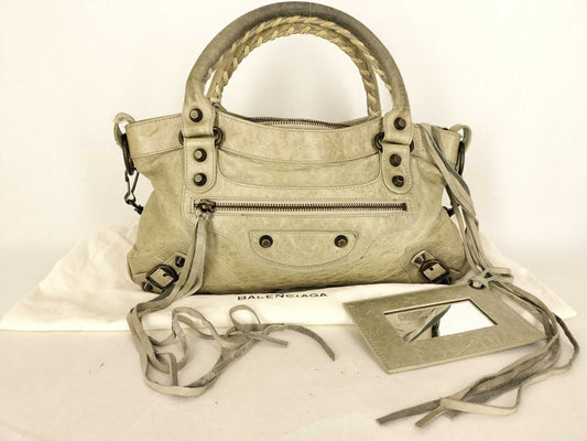 BALENCIAGA The First Balenciaga The First Gray Handbag