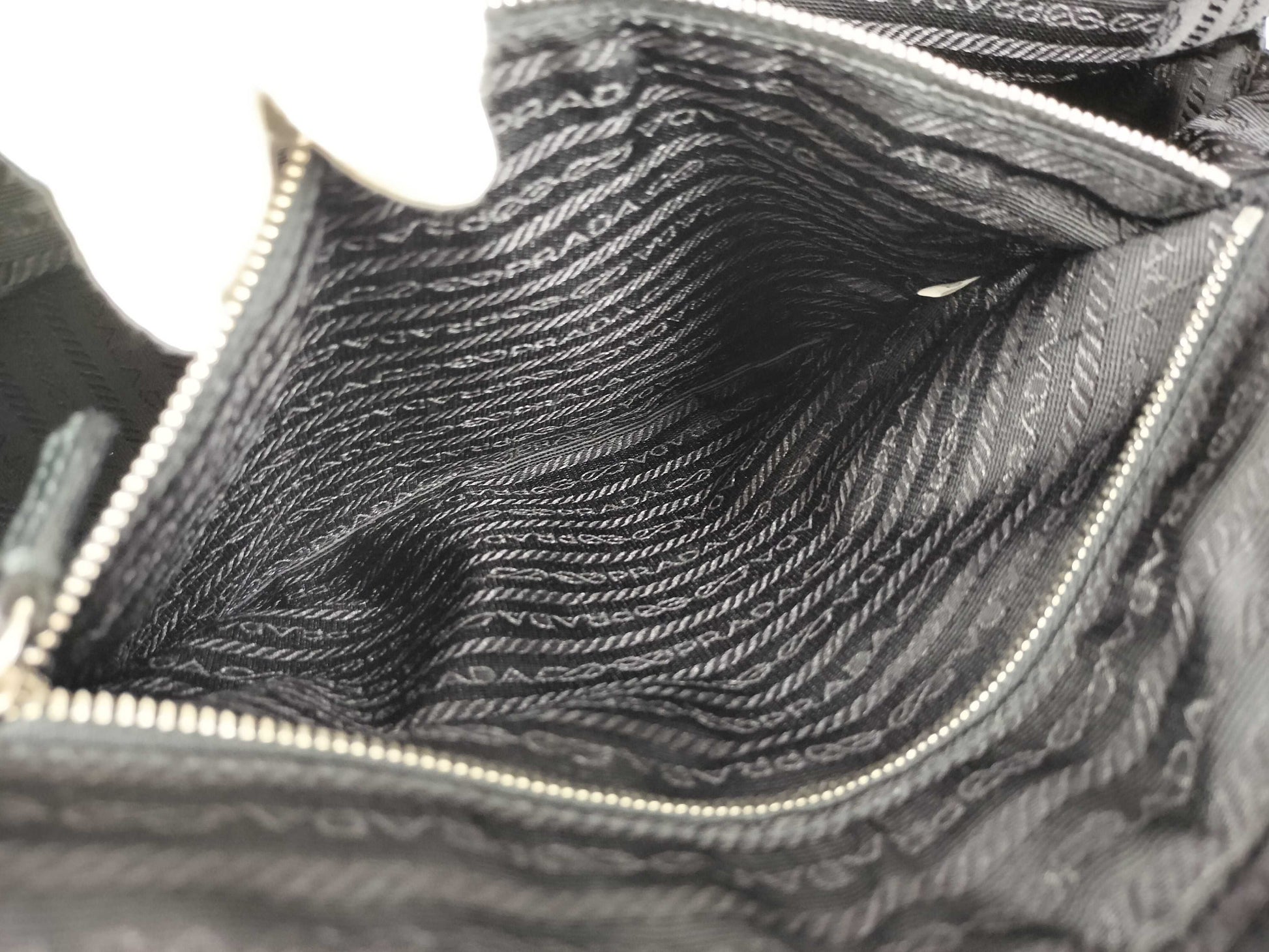 PRADA Nylon Prada Shoulder Bag, Black
