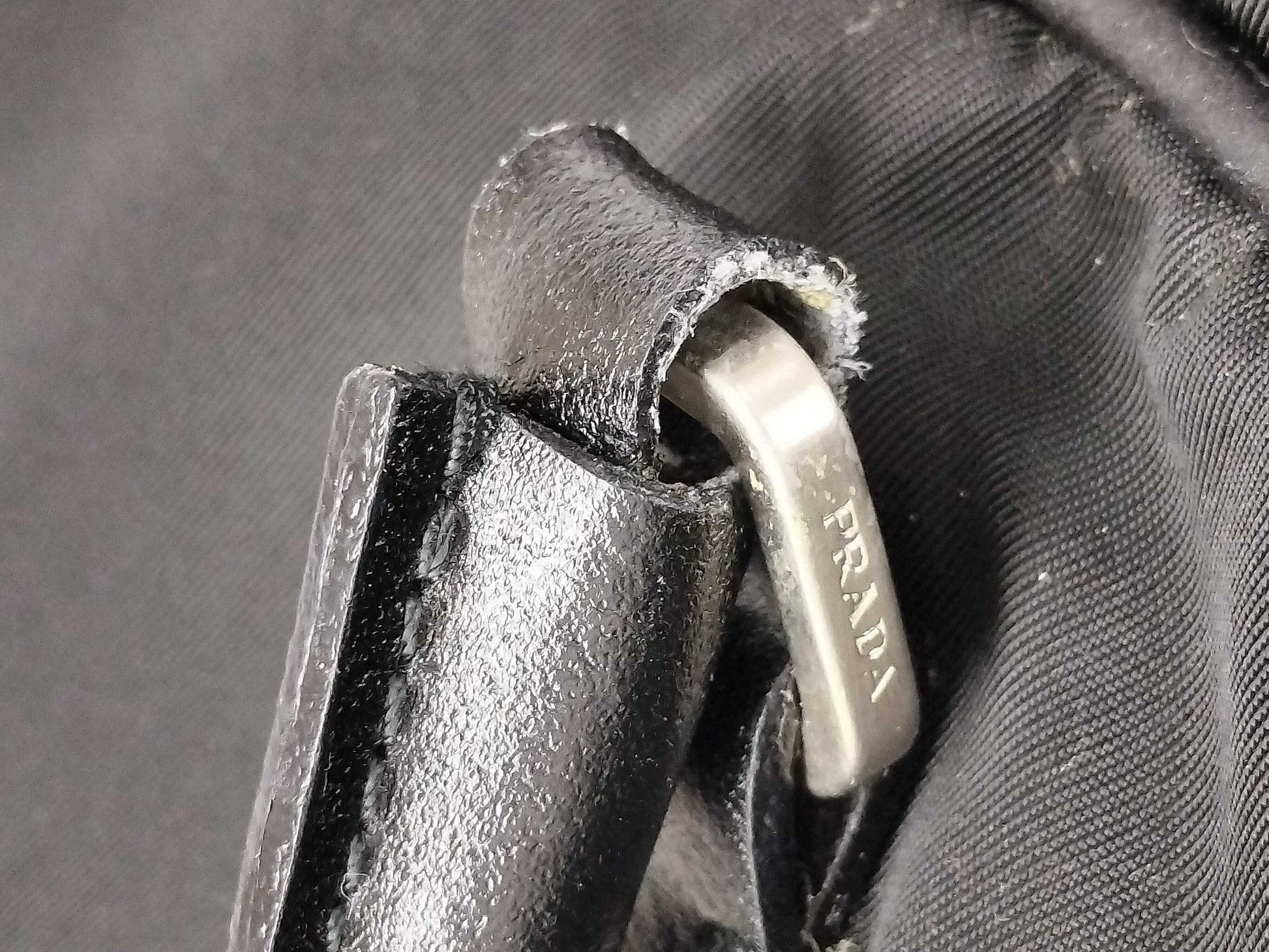 PRADA Nylon Prada Shoulder Bag, Black