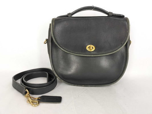 COACH 2-Way Leather Black Shoulder Bag