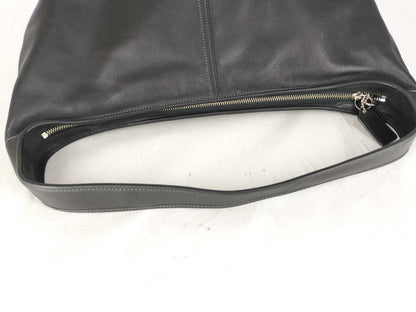 COACH one-shoulder leather black shoulder bag