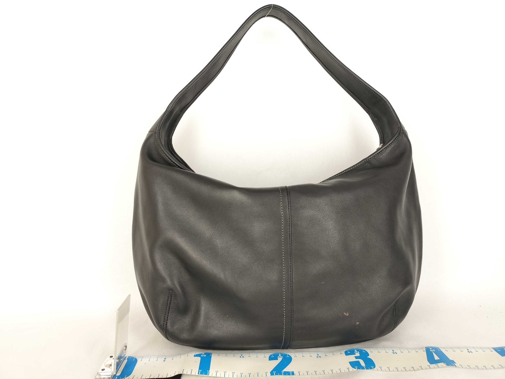 COACH one-shoulder leather black shoulder bag