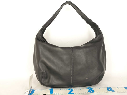 COACH one-shoulder leather black shoulder bag