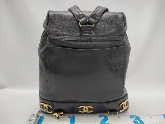 CHANEL Caviar Skin Triple Coco Backpack