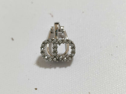 Dior Christian Dior CD Logo Rhinestone Clair D Lune Earrings