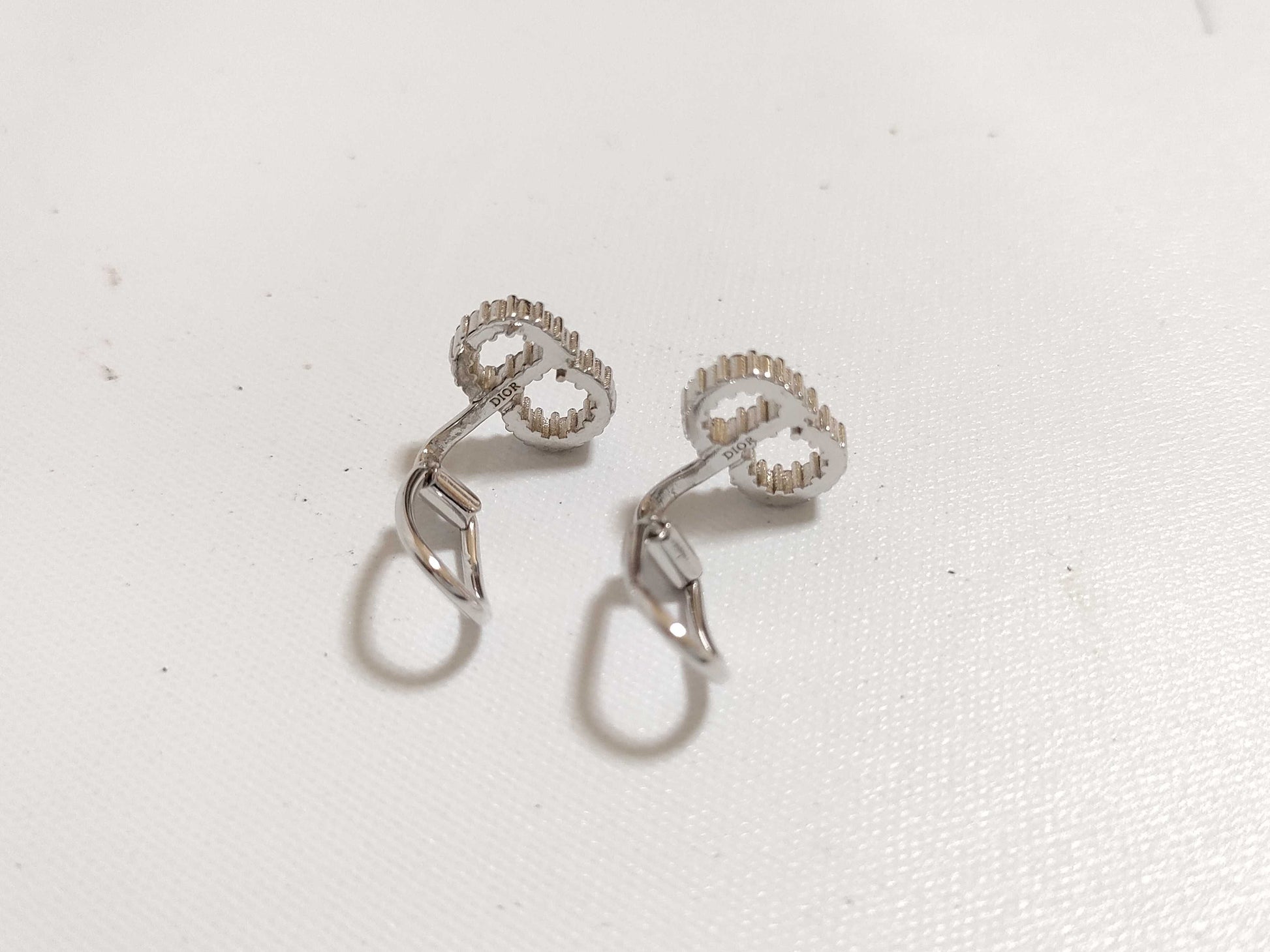 Dior Christian Dior CD Logo Rhinestone Clair D Lune Earrings