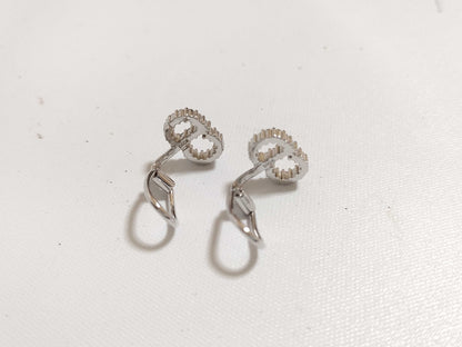 Dior Christian Dior CD Logo Rhinestone Clair D Lune Earrings