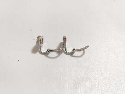 Dior Christian Dior CD Logo Rhinestone Clair D Lune Earrings