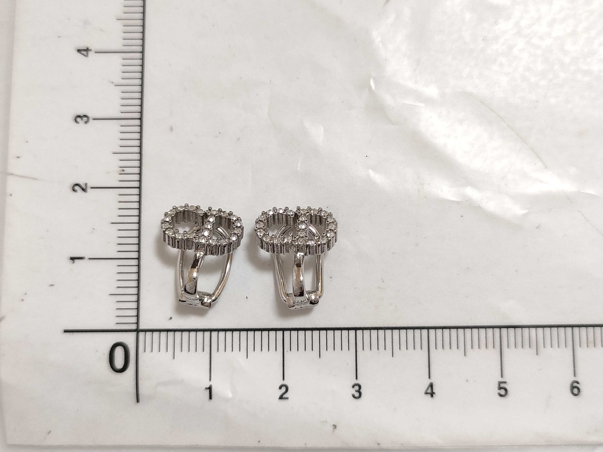 Dior Christian Dior CD Logo Rhinestone Clair D Lune Earrings