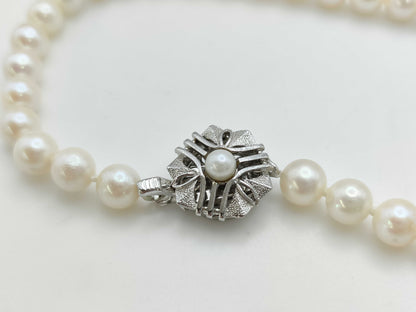 Pearl diameter approximately 6.5-6.9mm, Sterling Silver, 28.1g, Necklace 