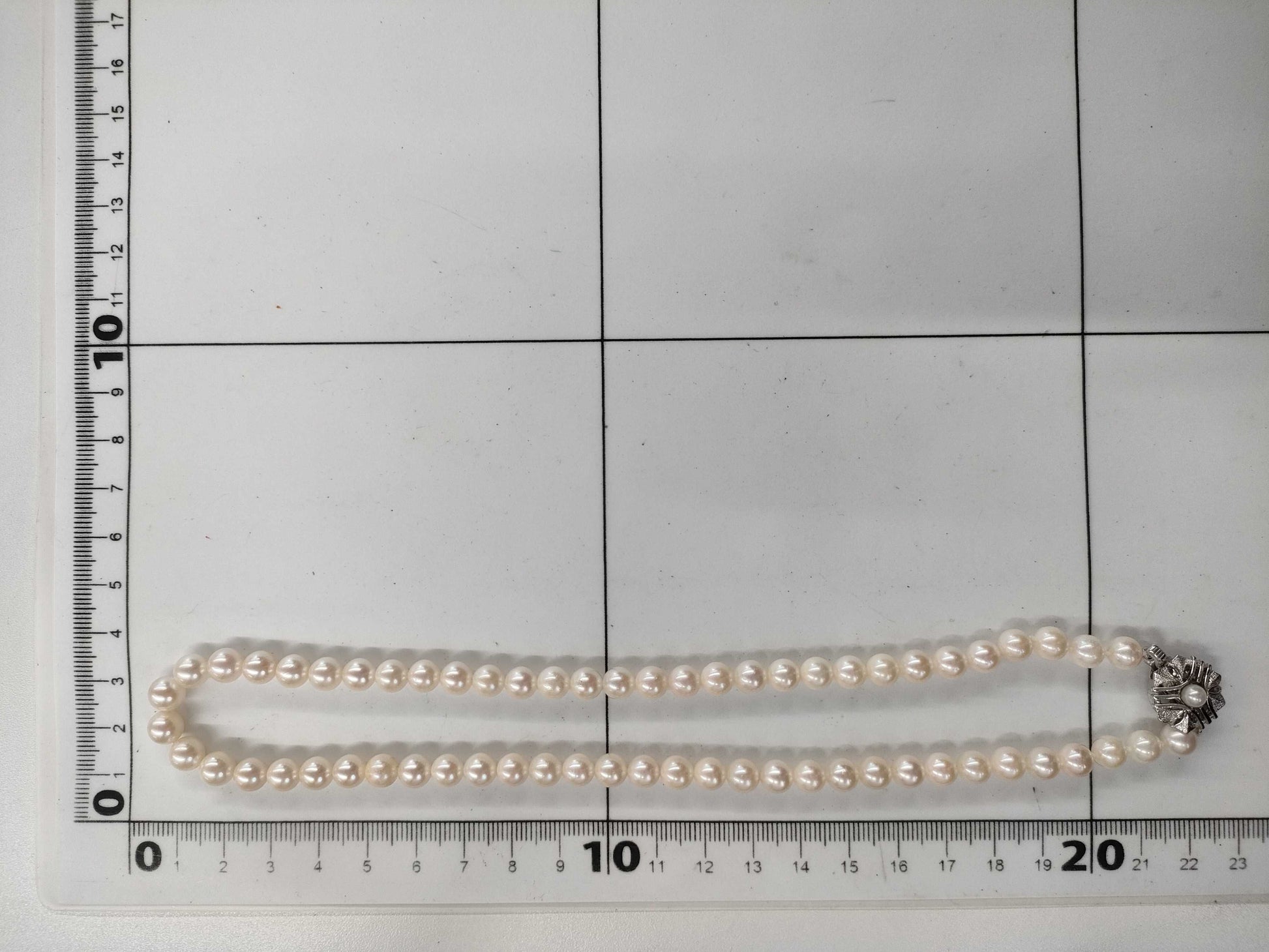 Pearl diameter approximately 6.5-6.9mm, Sterling Silver, 28.1g, Necklace 