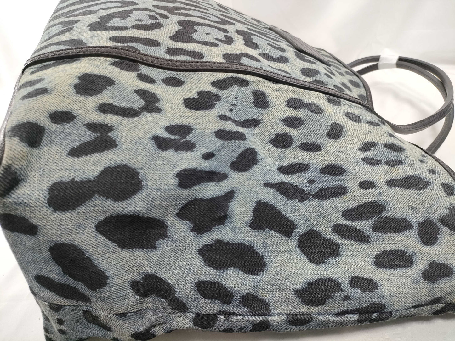 DOLCE&GABBANA Dolce & Gabbana Denim Leopard Print Blue x Black Tote Bag