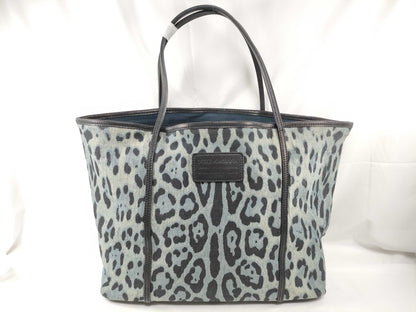 DOLCE&GABBANA Dolce & Gabbana Denim Leopard Print Blue x Black Tote Bag