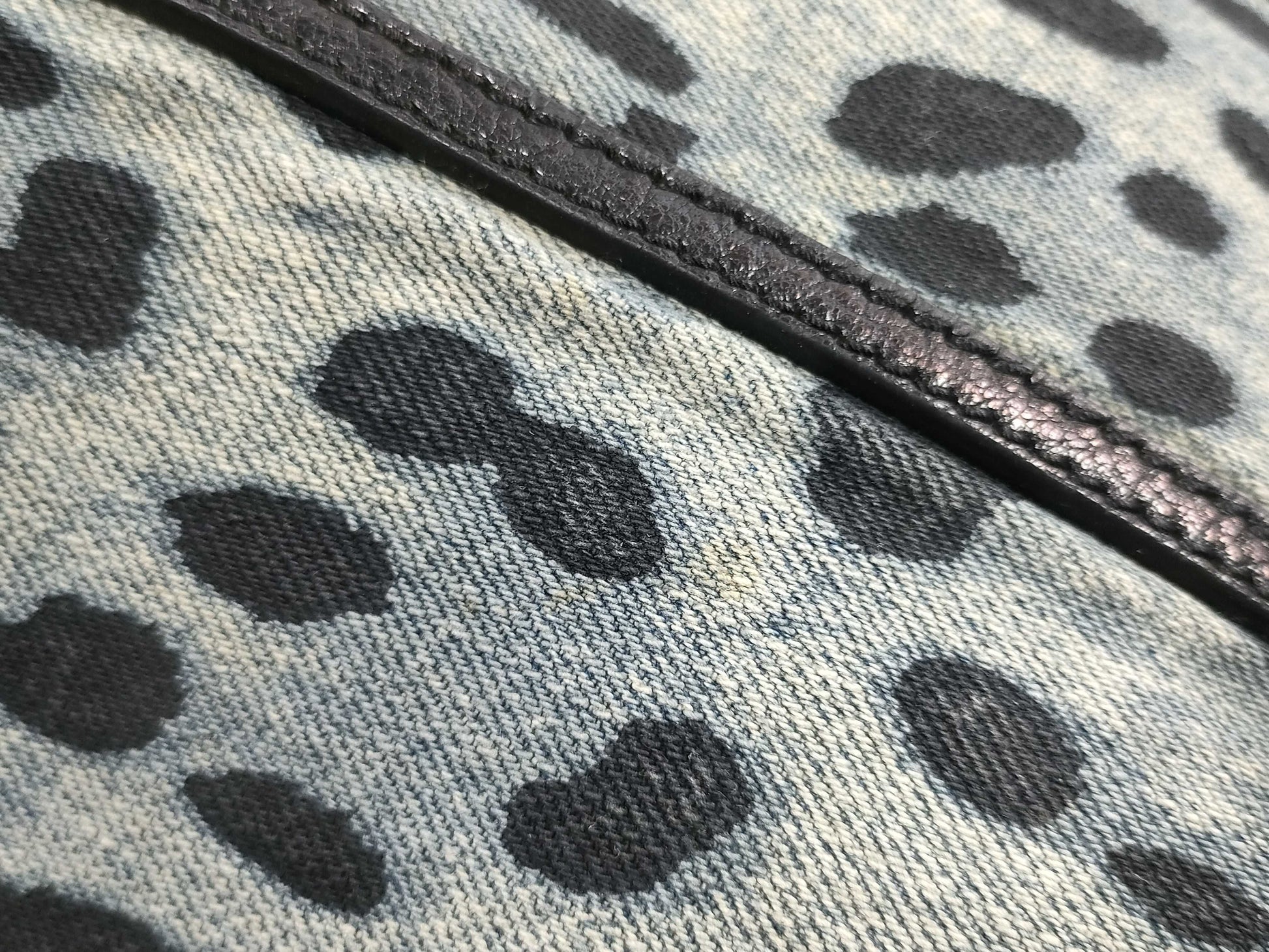 DOLCE&GABBANA Dolce & Gabbana Denim Leopard Print Blue x Black Tote Bag