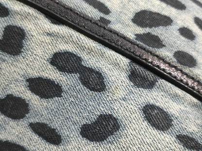 DOLCE&GABBANA Dolce & Gabbana Denim Leopard Print Blue x Black Tote Bag