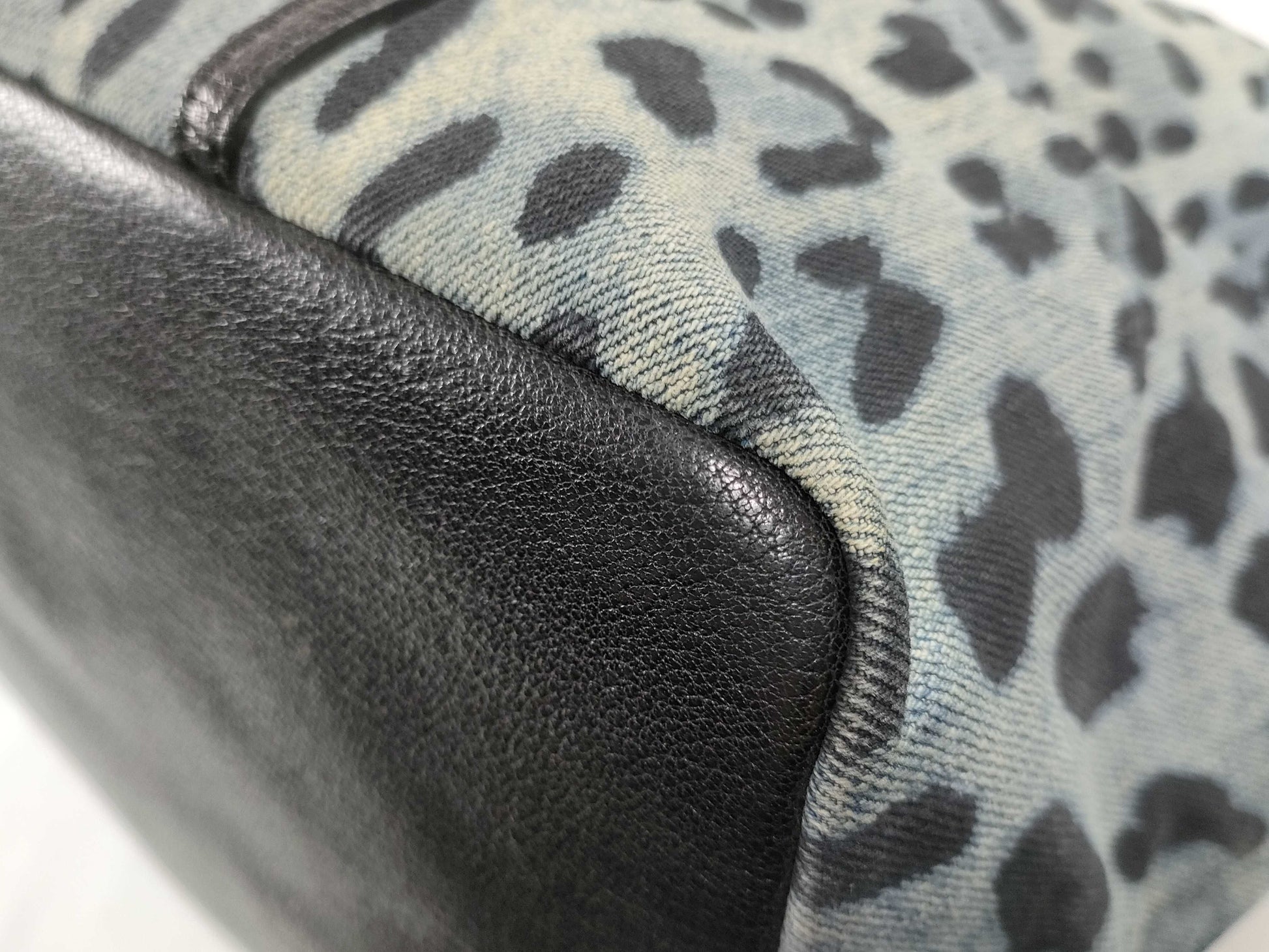 DOLCE&GABBANA Dolce & Gabbana Denim Leopard Print Blue x Black Tote Bag