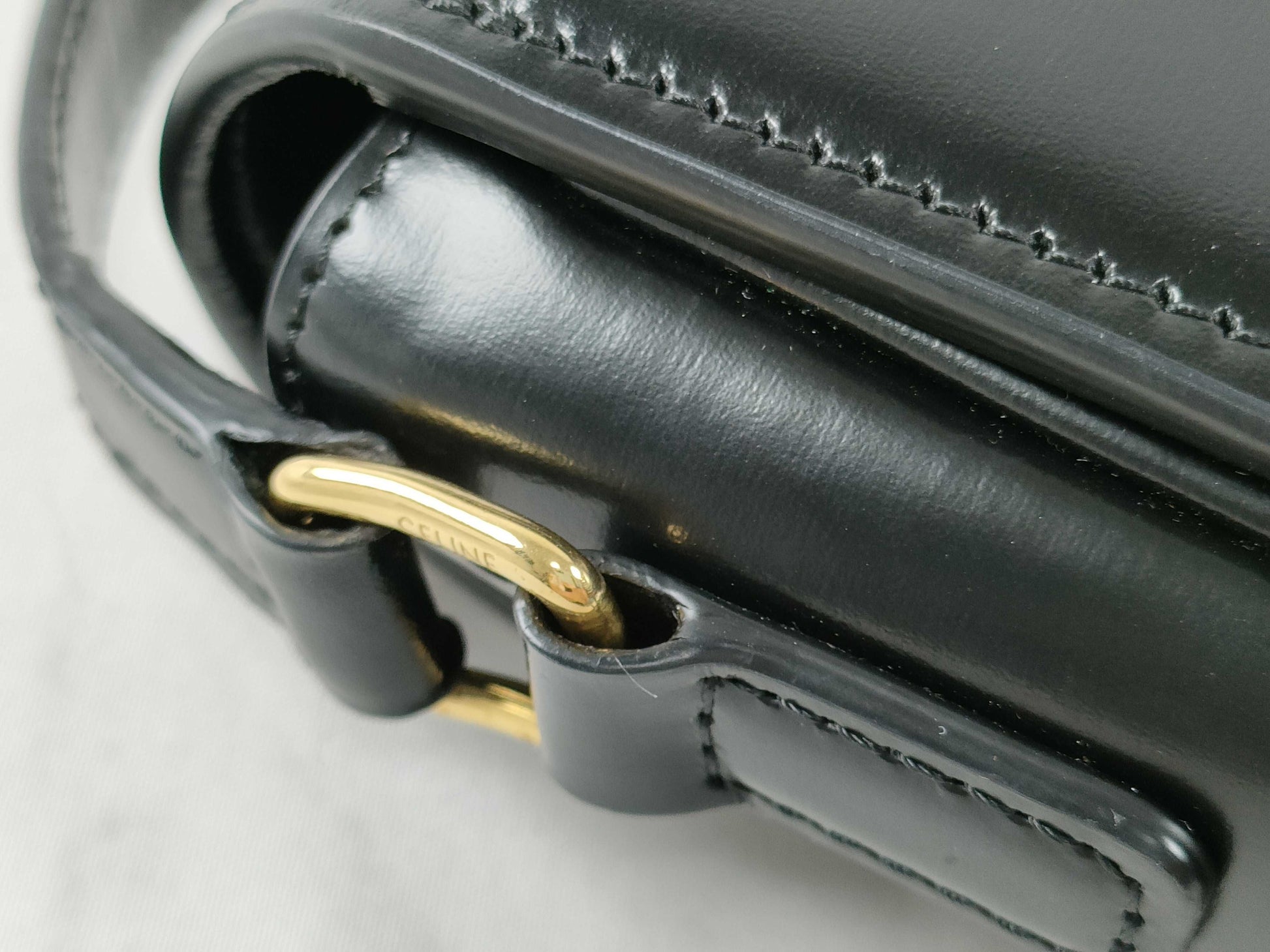 CELINE Teen Triomphe Small Shoulder Bag, Black