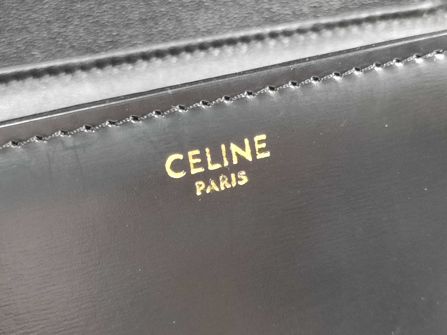 CELINE Teen Triomphe Small Shoulder Bag, Black