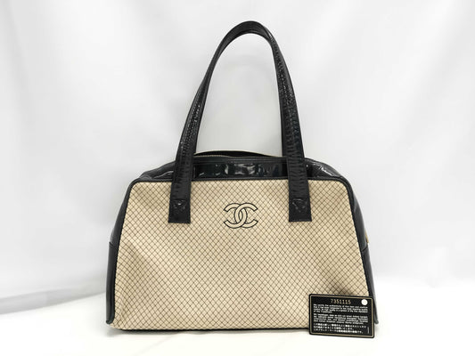CHANEL Chanel Canvas x Enamel Boston Bag Boston Bag