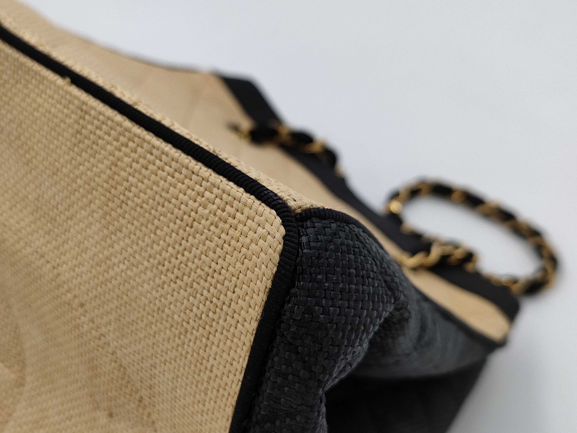 CHANEL Straw Shoulder Bag