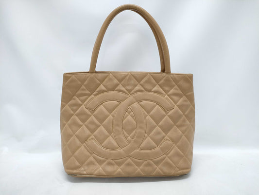CHANEL Caviar Skin Reissue Tote Bag, Beige