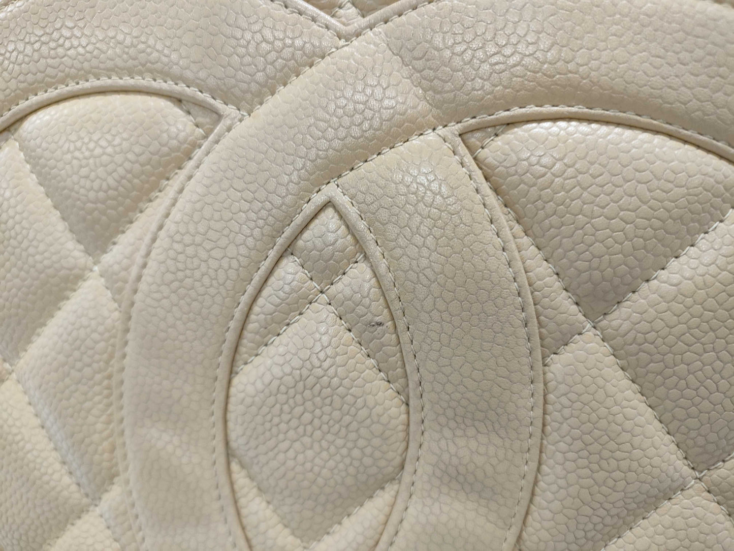 CHANEL Caviar Skin Reissue Tote Bag, Beige
