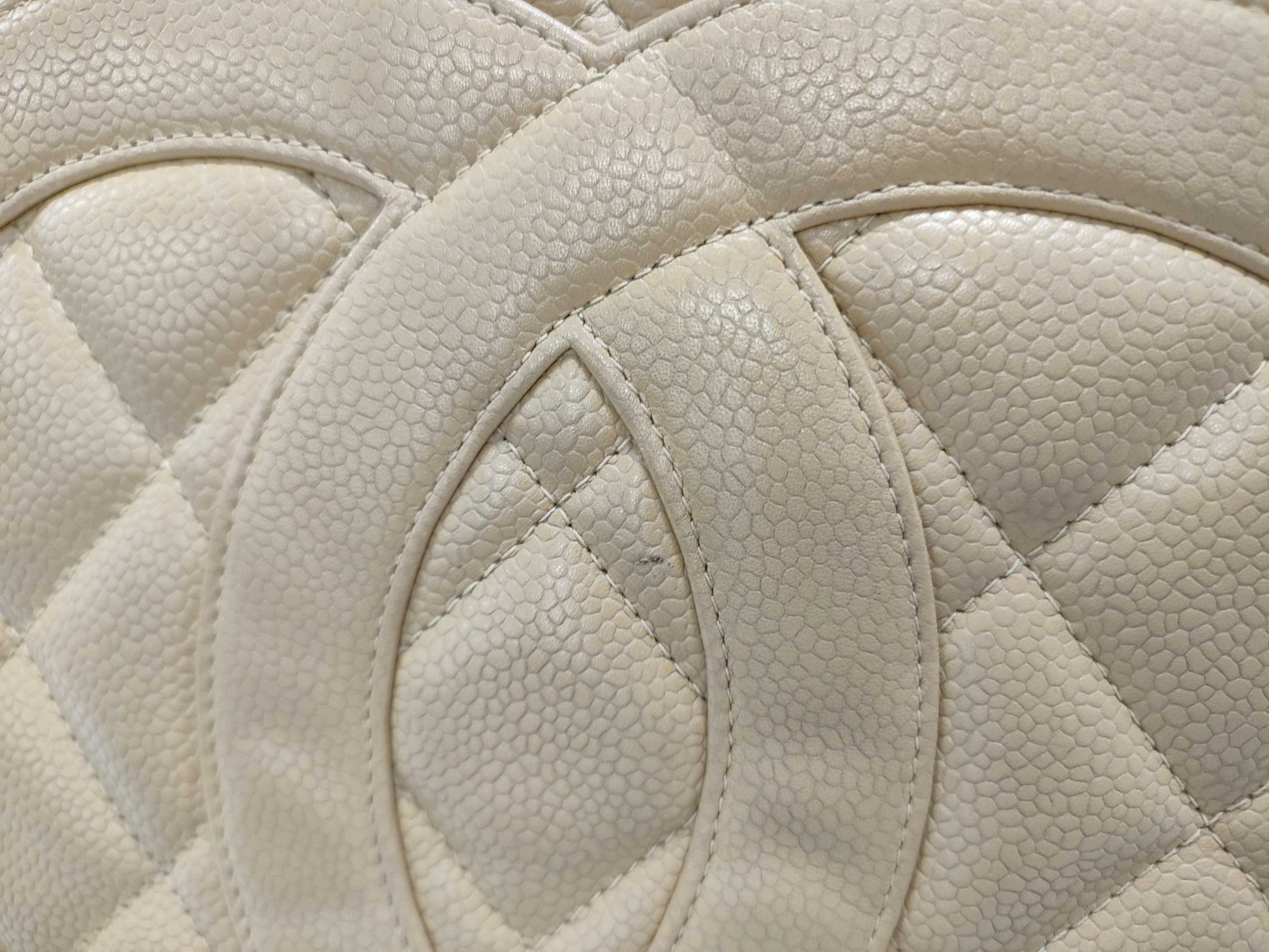 CHANEL Caviar Skin Reissue Tote Bag, Beige