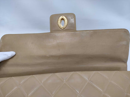 CHANEL Patent Beige Business Bag