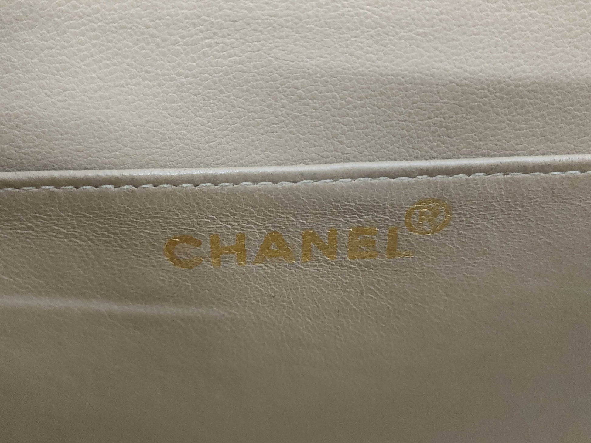 CHANEL Patent Beige Business Bag