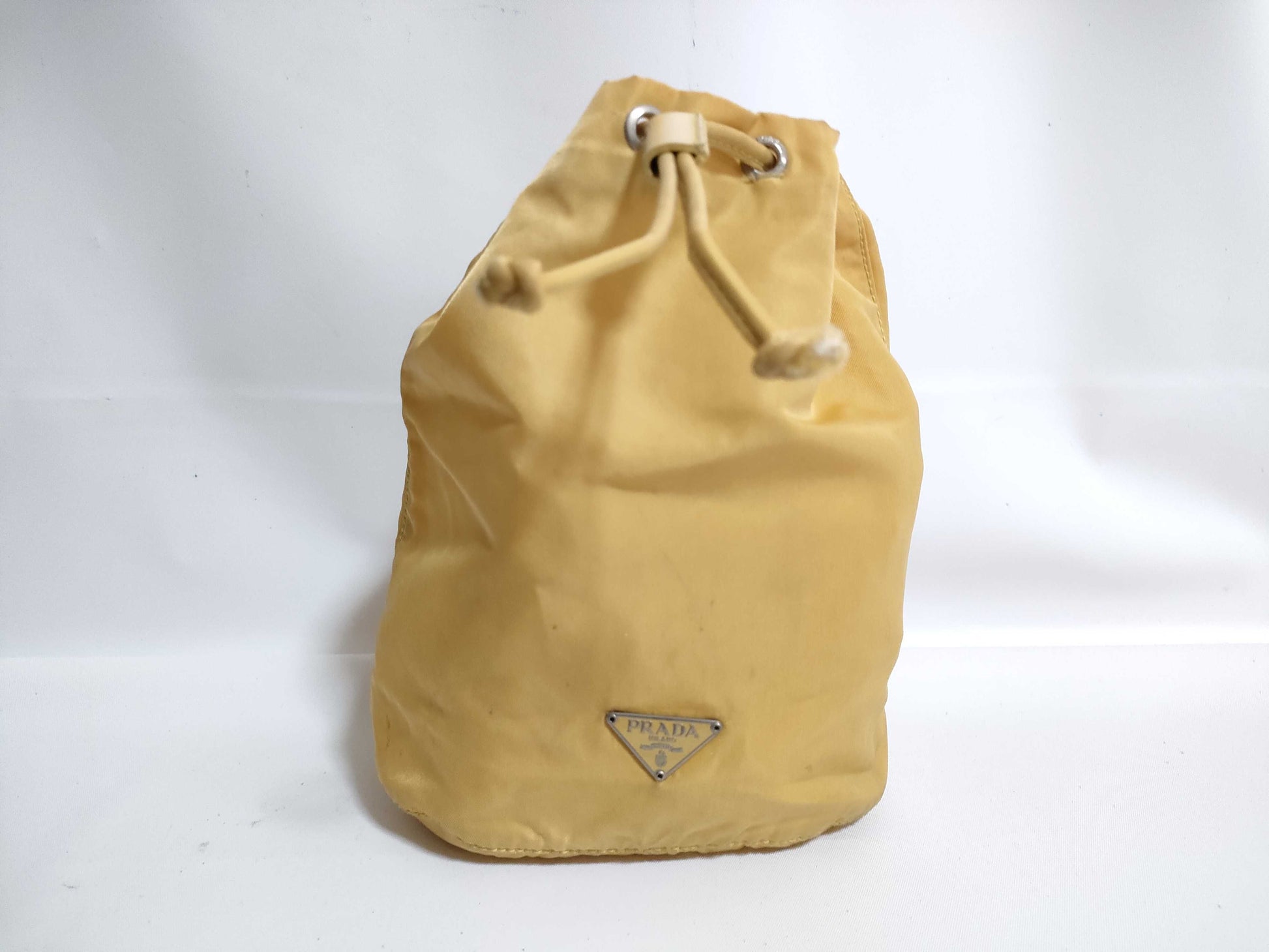 PRADA Nylon Prada Saffiano Drawstring Bag Pouch