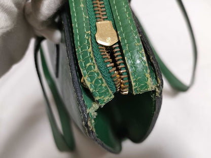 LOUIS VUITTON RFID serial number verification failed. Louis Vuitton Epi Saint-Jacques M52274/AS0957 green handbag.