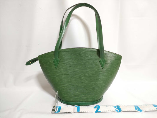 LOUIS VUITTON RFID serial number verification failed. Louis Vuitton Epi Saint-Jacques M52274/AS0957 green handbag.