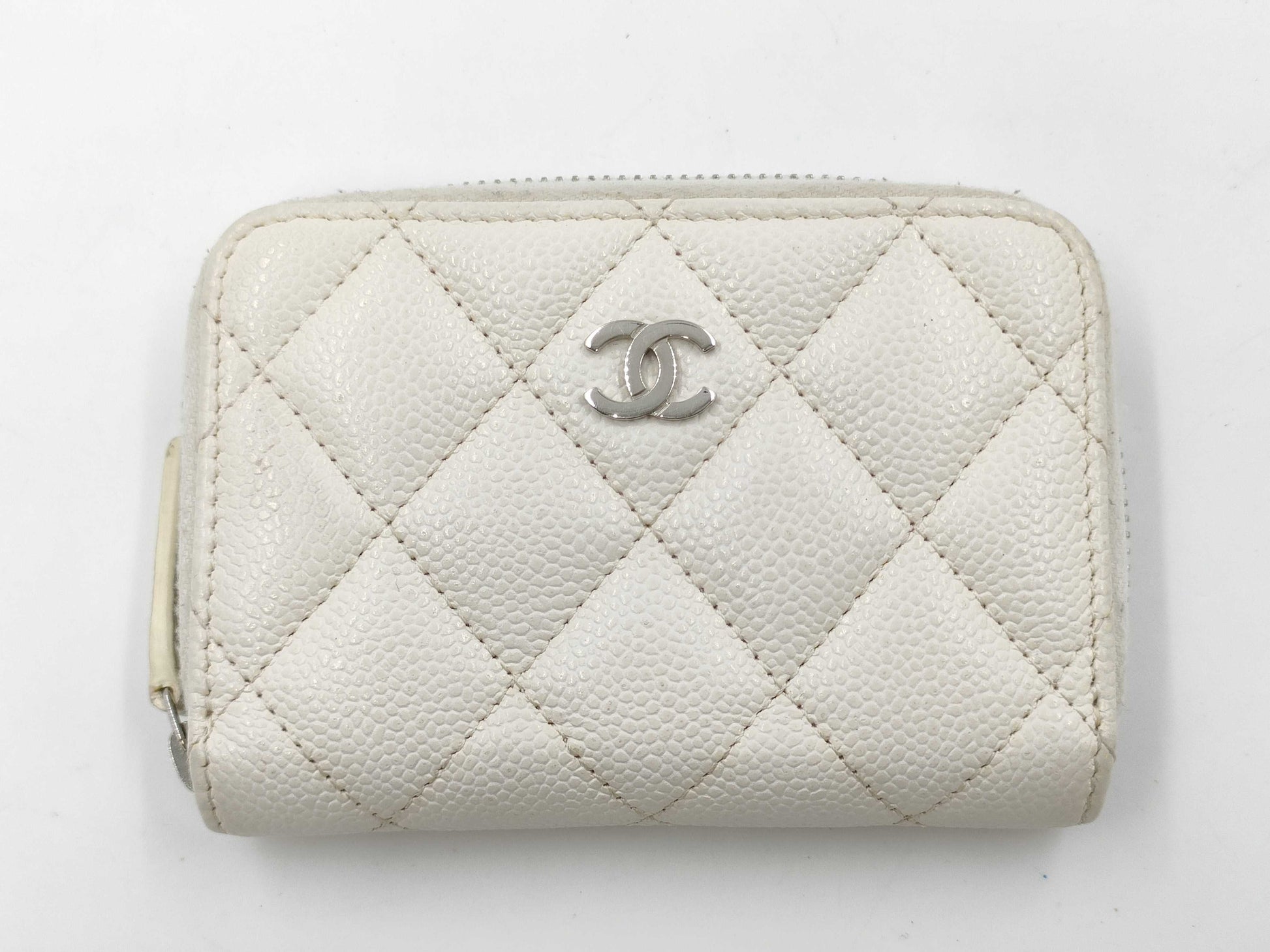 CHANEL Coco Mark Caviar Skin Coin Case Card Case Wallet Sticker Wallet