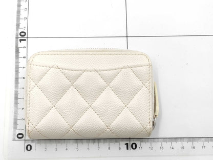 CHANEL Coco Mark Caviar Skin Coin Case Card Case Wallet Sticker Wallet